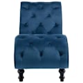 Miniatyrbillede 2 af 6: Meridienne chaise longue sofa til indendørs i blå velour med knopninger DEC026118 Blå