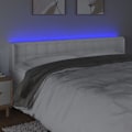 Miniatyrbillede 3 af 4: Hovedgavl til seng, soveværelse, møbel med LED 183 x 16 x 78/88 syntetisk hvid