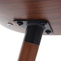 Miniatyrbillede 2 af 6: Retro design spisebordsstol til køkken i sort syntetik med brune træben 04_0002218 kastanj