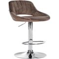 Miniatyrbillede 1 af 4: Barstol x1 med drejelig og justerbar fodstøtte i sort velour og metal TDB10816 Metall