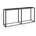 Miniatyrbillede 6 af 6: Moderne entrekonsol møbel, aflastningsbord 160 x 35 x 75,5 cm, hærdet glas med sort marmorudseende og stål DEC032034 Svart