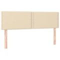 Miniatyrbillede 1 af 6: Hovedgavl til seng, soveværelse, møbel i 2 dele 72 x 5 x 78/88 cm, creme stof TDL0206501 Grädde