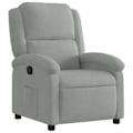 Miniatyrbillede 1 af 6: Fauteuil relax TV med komfortabel polstring og manuel vippefunktion i lys grå fløjl DEC027922 Grå