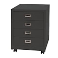Miniatyrbillede 6 af 6: Caisson à tiroirs de bureau 55x40x41 cm 4 tiroirs en acier gris foncé 04_0008267 Grå