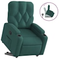 Miniatyrbillede 2 af 6: Fauteuil relax TV med behagelig polstring, elektrisk løftefunktion i mørkegrøn stof DEC028213 Guld