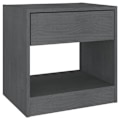 Pikkukuva 2 / 6: 2 kpl yöpöytiä, joissa on laatikko ja avoin lokero 40 x 31 x 40 cm harmaan mäntyä DEC035320 kastanj