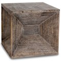 Miniatyrbillede 1 af 4: Taburet side table kubebord natbord lavt bord i grå træ 38 x 40 x 40