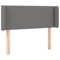 Miniatyrbillede 1 af 6: Hovedgavl til seng, soveværelse, møbel med sidekant 83 x 16 x 78/88 cm, mørkegrå stof TDL0204901 Grå