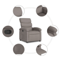 Miniatyrbillede 6 af 6: Fauteuil relax TV med komfortabel polstring, manuel vippefunktion i taupe stof DEC028181 Guld
