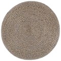 Miniatyrbillede 2 af 3: Pouf taburet fodrest støtte lavet i hånden jute reb fletning grå 45 x 30 cm DEC029995 Grå