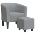 Miniatyrbillede 1 af 6: Moderne design loungestol med komfortabel sæde og fodstøtte i lys grå stof DEC026420 Grå