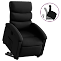 Miniatyrbillede 2 af 6: Fauteuil relax TV med komfortabel polstring og elektrisk løftefunktion i sort PVC DEC028082 Svart