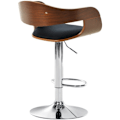 Miniatyrbillede 5 af 6: Barstol x1 skandinavisk design i sort PVC med valnødsstruktur og metalben i krom 10_0005042 kastanj