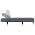 Miniatyrbillede 5 af 6: Meridienne chaise longue til indendørs tre konvertible positioner i mørkegrå velour DEC026186 Grå