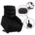 Miniatyrbillede 5 af 6: TV relax stol, komfortabel polstring, elektrisk løftfunktion i sort PVC DEC028071 Svart