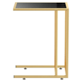 Miniatyrbillede 3 af 6: Side table, computer table, end of sofa 50 x 35 x 65 cm, black tempered glass and gold iron DEC032519 Svart