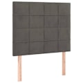 Miniatyrbillede 2 af 4: Hovedgærde til seng med LED-møbel 100 x 5 x 118/128 cm mørkegråt fløjl TDL0201206