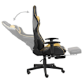 Miniatyrbillede 6 af 6: Kontorstol gaming med drejefunktion og fodskammel i guld og sort PVC DEC026024 Svart