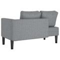 Miniatyrbillede 4 af 6: Meridienne chaise longue sofa til indendørs brug med lysegrå stofpuder DEC026072 Grå