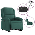 Miniatyrbillede 4 af 6: Fauteuil relax TV med elektrisk løftefunktion, meget komfortabel i mørkegrønt velour DEC028612 Guld