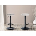 Miniatyrbillede 2 af 6: Barstol x1 enkel design, højdejusterbar, PVC-belægning i hvid, ben i sort metal 10_0005344 Vit