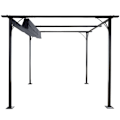 Pikkukuva 2 / 4: Kestävä 6-hengen puutarhapergola, avattava katto, 3 x 3 m, harmaa