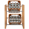 Miniatyrbillede 6 af 6: reol til 2 kasser til drikkevarer opbevaring støtte til flasker 71x56 cm i egetræ 10_0003069 kastanj