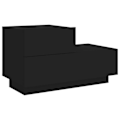 Pikkukuva 2 / 6: Yöpöytä LED-valoilla ja laatikoilla 70 x 36 x 40,5 cm musta kuitulevy DEC033197 kastanj