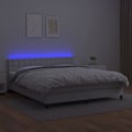 Miniatyrbild 3 av 6: LED-sängram - Ej specificerad - 180x200 cm - Vit konstläder - 2 platser - Modern design Vit