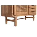 Pikkukuva 4 / 6: Kommode kaappi buffet 4 laatikolla ja 3 varastokompartimentilla rottinkia ja massiivista akasiaa sävyssä 101x109x45 cm 04_0006522 kastanj