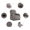 Miniatyrbillede 4 af 6: Fauteuil relax TV med komfortabel polstring og manuel hældningsfunktion i taupe stof DEC028183 Guld