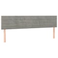 Miniatyrbillede 2 af 4: Hovedgavl - Ikke specificeret - 200x78/88 cm - Lys grå velour - Indbygget LED - Moderne design Ljusgrått