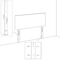 Miniatyrbillede 4 af 4: Hovedgærde - Klassisk - 90x78/88 cm - Lys grå fløjl - Elegant design - Komfortabel at røre ved Ljusgrått