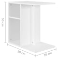Miniatyrbillede 5 af 5: Side table for sofa, horizontally or vertically 50 x 30 x 50 cm, white engineered wood DEC032354 Vit