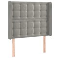Miniatyrbillede 2 af 5: Senggavl tilbehør til soveværelse møbel med LED 83 x 16 x 118/128 cm lysegrå velour TDL0201256