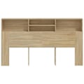 Pikkukuva 2 / 4: Sängynpääty säilytyksellä, sänkyvaruste, yöpöytä, hylly 180 x 19 x 103,5 MDF, tammenväri