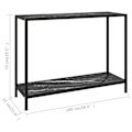 Miniatyrbillede 6 af 6: Funktionsdygtig skrivebordskonsol i stil 100 x 35 x 75 cm, hærdet glas med marmor sort facet og stål DEC032080 Svart