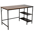Miniatyrbillede 1 af 6: Bureau med computerbord og 3 opbevaringspladser i sort metal og brunt MDF 10_0005523 kastanj