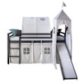 Pikkukuva 2 / 4: Lit mezzanine - LIT06176 - 90x200cm - Käännettävä tikas - Liukumäki mukana - Tähtitunneli Grå