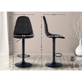 Miniatyrbillede 3 af 6: Barstol x1 med justerbart fodstøtte, drejelig, sorte stofsæde, sort metalramme 10_0004841 Metall