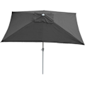 Miniatyrbillede 1 af 4: Havemøbelparasol 2 x 3m rektangulær hældbar polyester/aluminium 4,5kg antracit