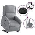 Miniatyrbillede 5 af 6: Fauteuil relax TV med komfortabel polstring, elektrisk løftefunktion i lys gråt stof DEC027907 Grå