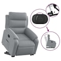 Miniatyrbillede 4 af 6: Lazy chair TV funktion med elektrisk lift, meget behagelig i lys grå stof DEC028320 Grå