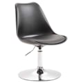 Miniatyrbillede 2 af 4: Sæt med 4 svingbare spisebordsstole i sort plast med justerbar højde og metalben i krom-look 10_0001818 Metall