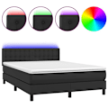 Miniatyrbillede 1 af 4: LED-sengebund - Ikke specificeret - 140x200 cm - Syntetisk læder sort - 2 pladser - Moderne design Svart