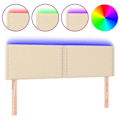 Miniatyrbillede 1 af 5: Sengegavl tilbehør til soveværelse møbel med LED 144 x 5 x 78/88 cm creme stof TDL0201641 Grädde