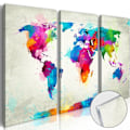 Pikkukuva 4 / 4: Acrylic glass tableau - World map: an explosion of colors [Glass] 90 by 60