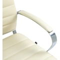 Miniatyrbillede 6 af 6: Ergonomisk design kontorstol i ægte læder creme og krom metal 10_0002564 Grädde