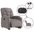 Miniatyrbillede 5 af 6: Massage- og vippestol i taupe stof DEC027869 Mol