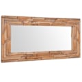 Miniatyrbillede 2 af 6: Rektangulært vægspejl i teaktræ brun og glas 120 x 60 cm DEC022673 kastanj